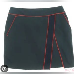 Greg Norman Skirt Womens 8 Dark Navy Red Skort Shorts Golf Performance Active